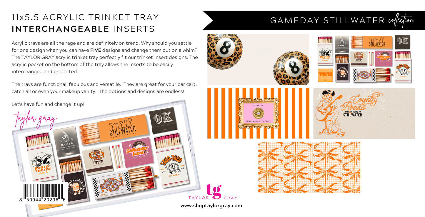 5.5x11 GAMEDAY STILLWATER trinket tray insert set of 5