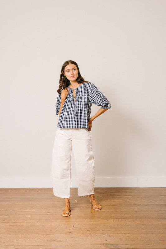 Navy Gingham Mira Top