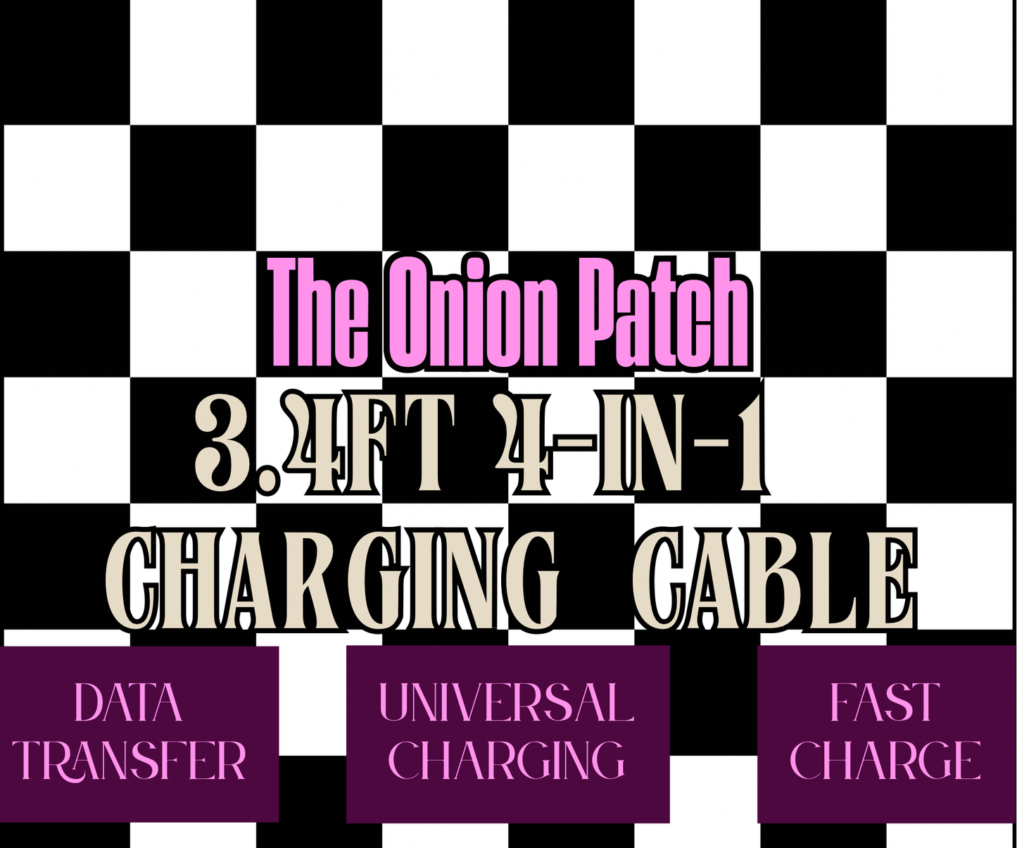 Cowboy Pearl & Turquoise Beaded 4-IN-1 Charging Cable