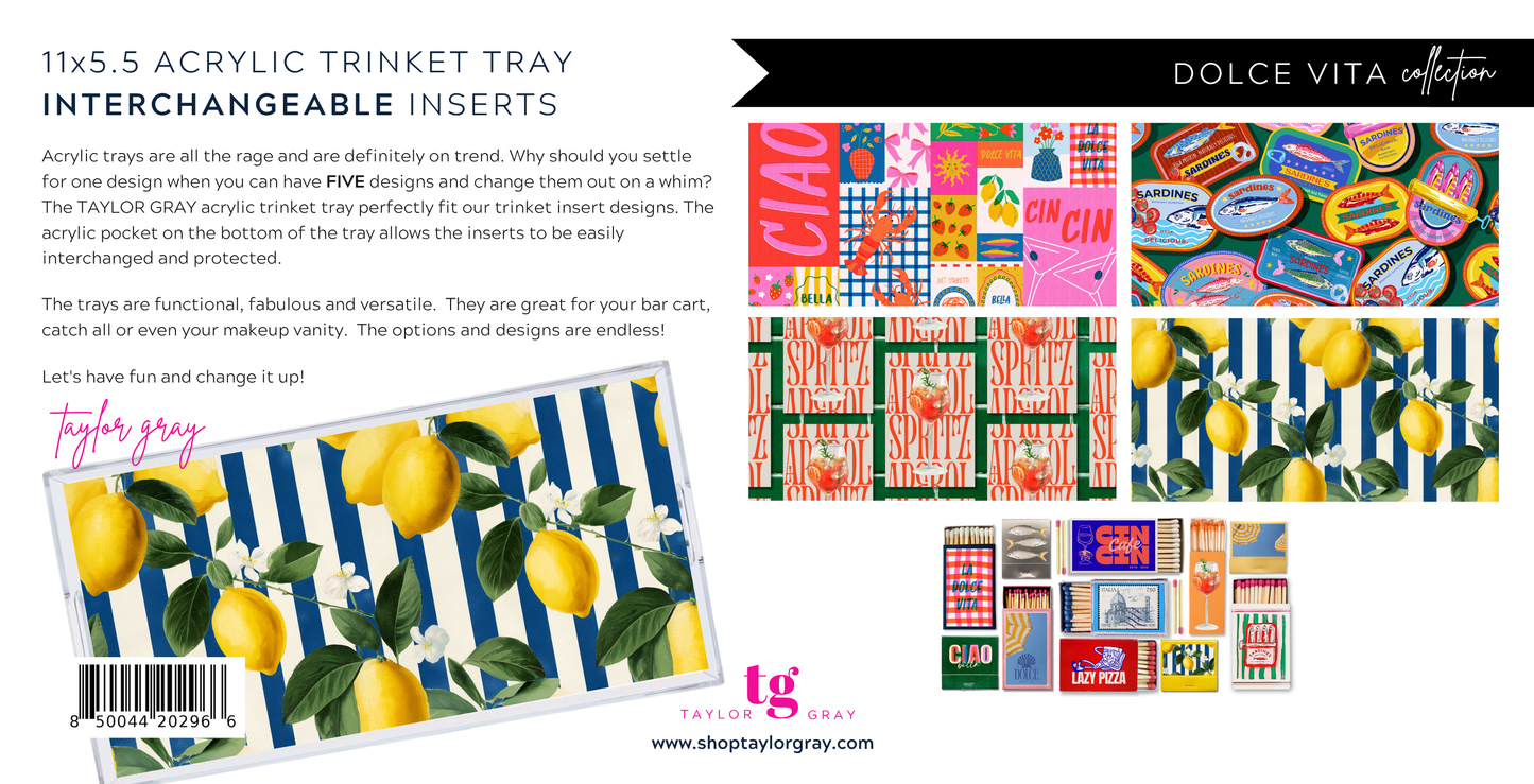 5.5x11 DOLCE VITA trinket tray insert set of 5