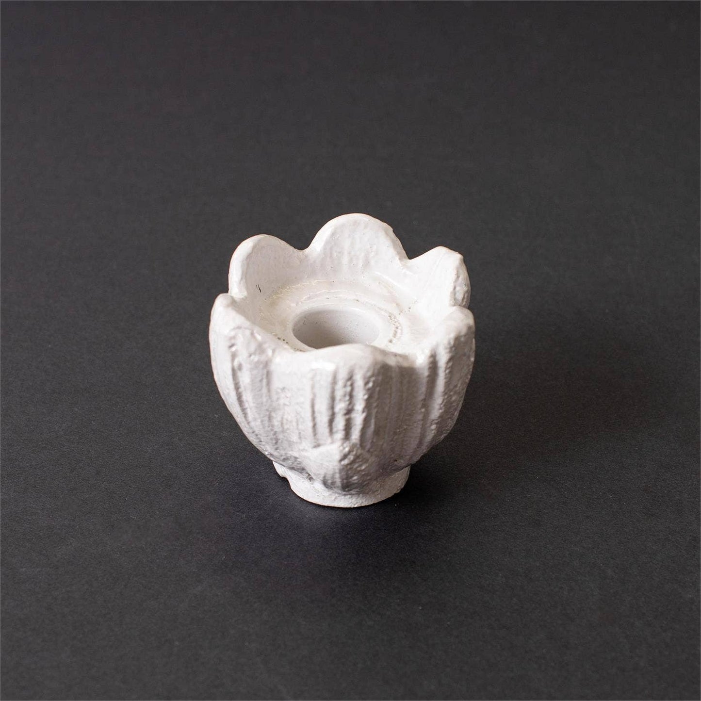 Cast Iron Flower Taper Candle Holder