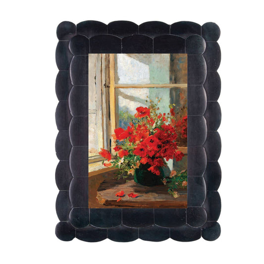 4x6 Reverie Scallop Photo Frame Black