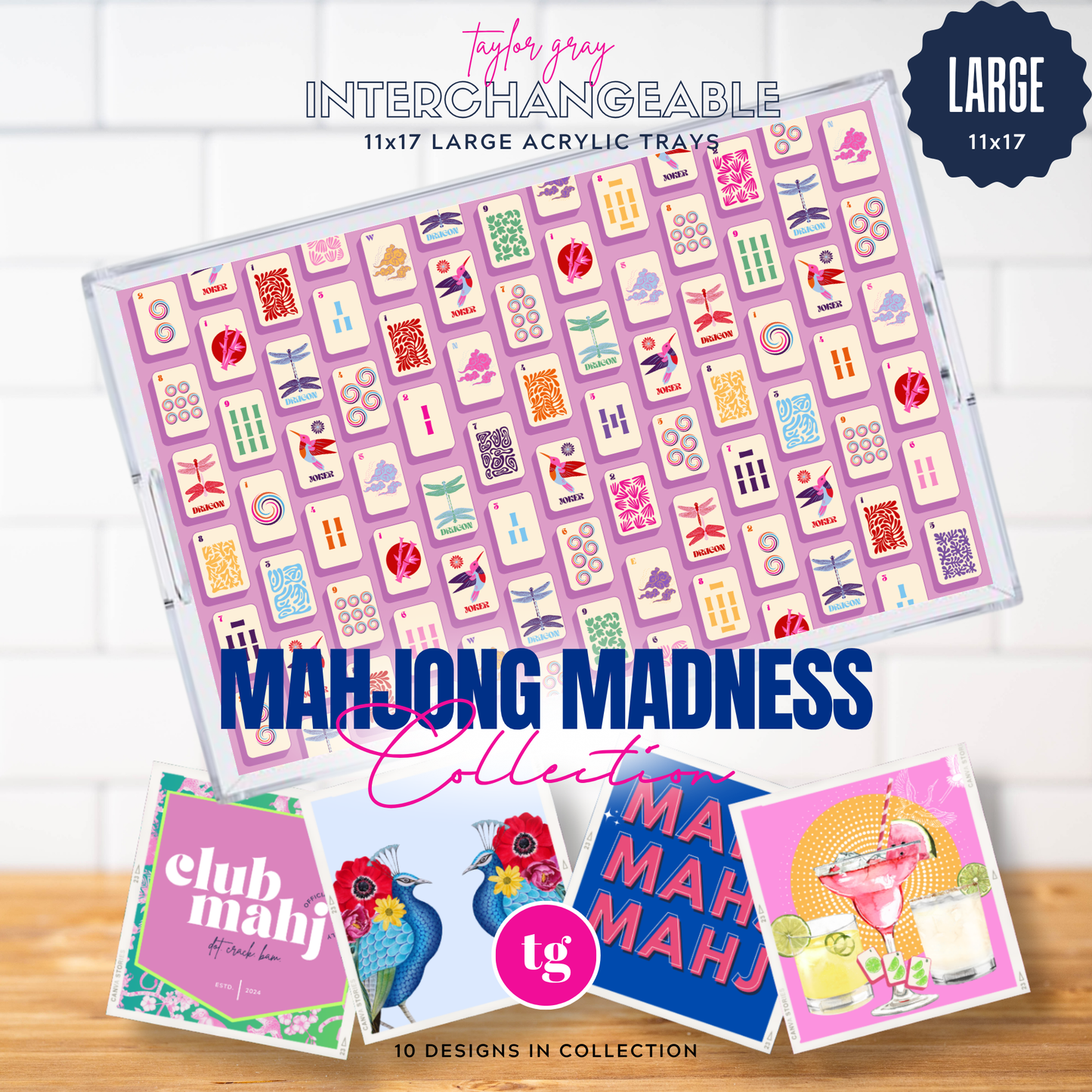 11x17 MAHJONG MADNESS insert set of 10