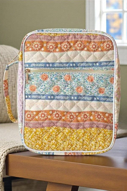 Mary Multicolor Floral Quilted Bible Cover