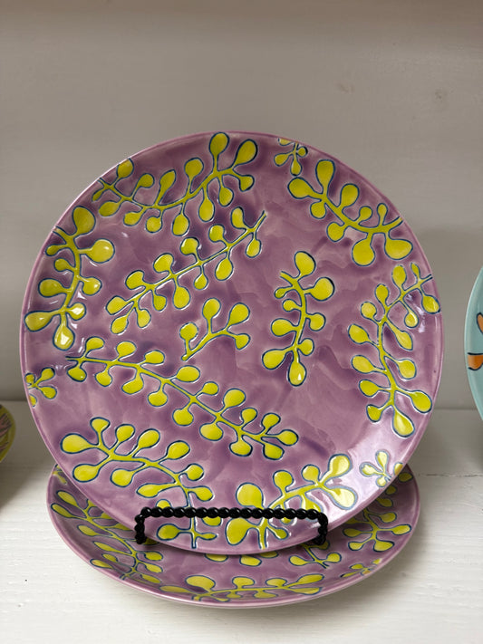 HM Colorful Stamped Plates - Purple and Lime