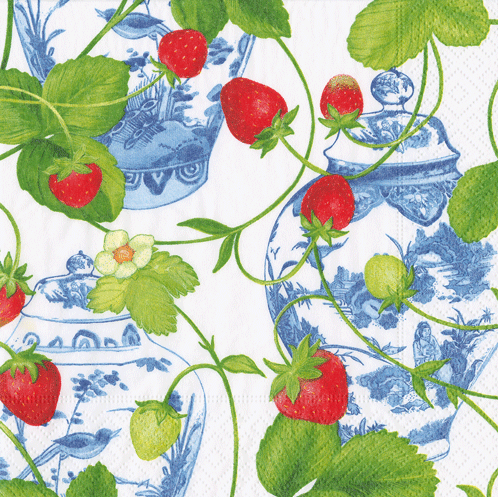 Strawberries and Cream Luncheon Napkins