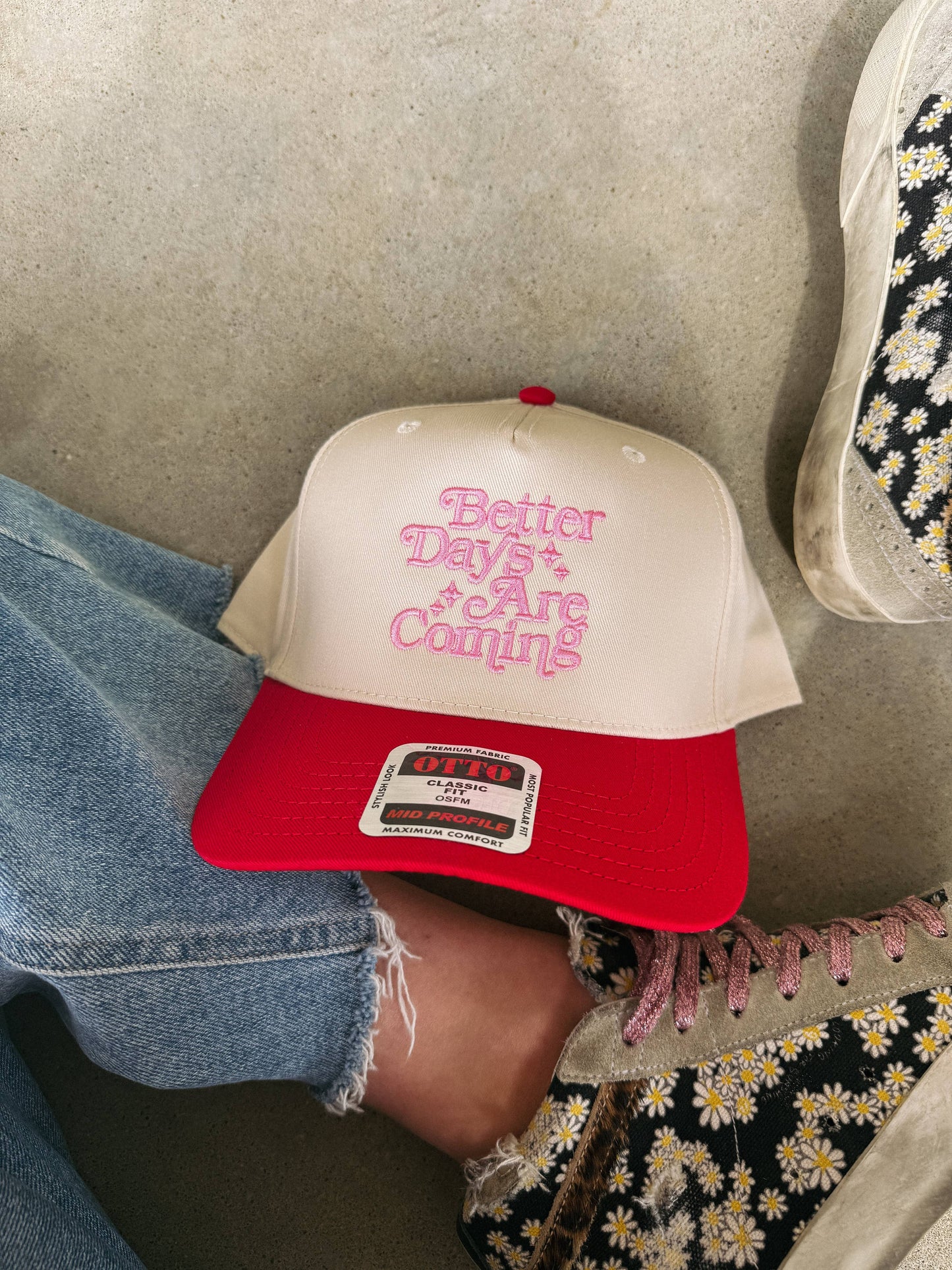 Better days are coming trucker hat - red