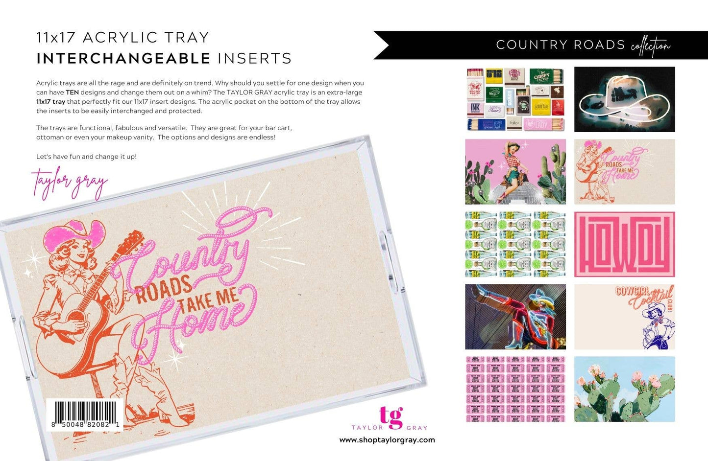 11x17 COUNTRY ROADS insert set of 10